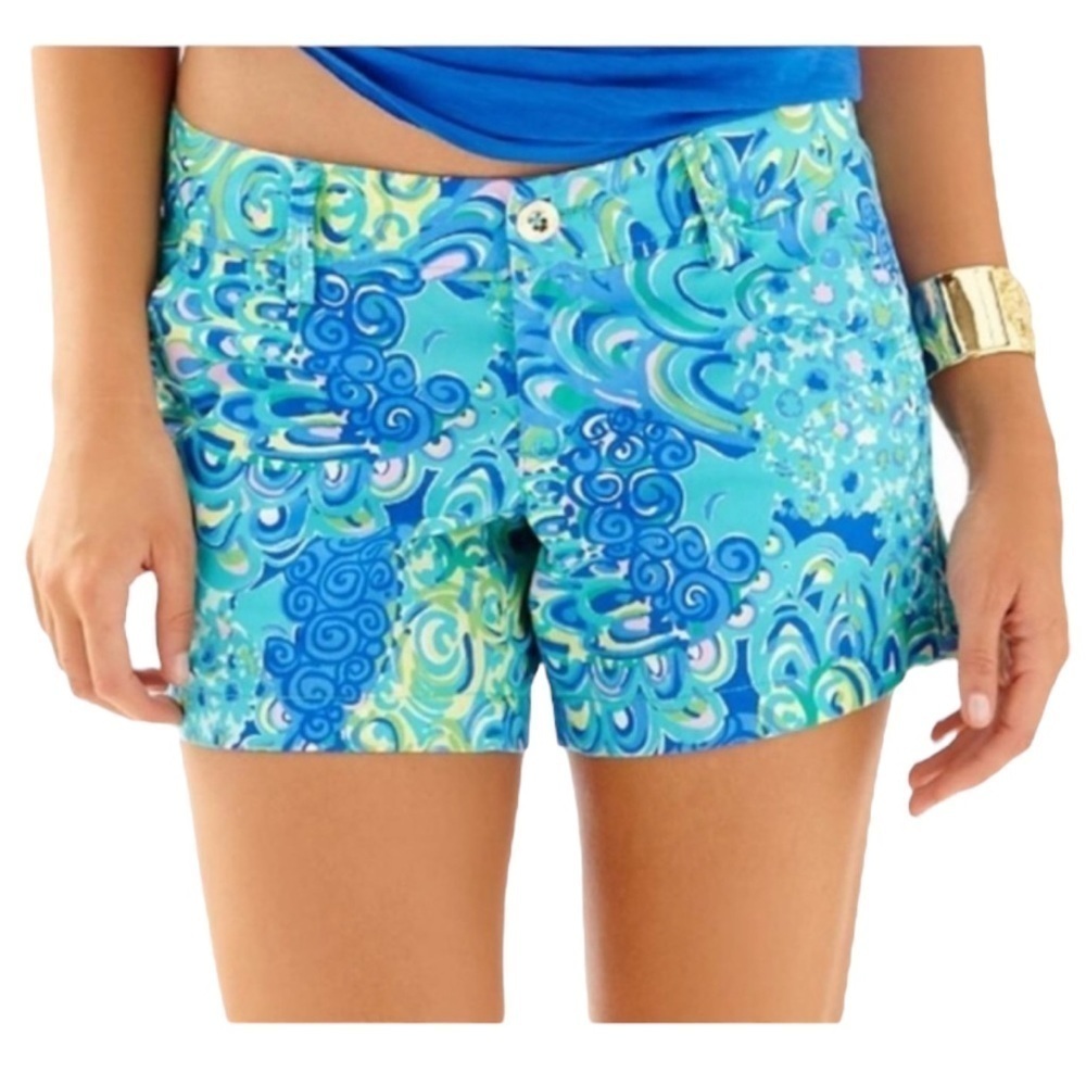Lilly Pulitzer Callahan Blue Green Printed Shorts